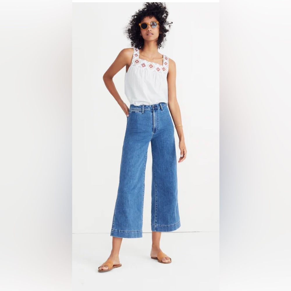 Madewell Emmett Wide Leg Cropped Jeans